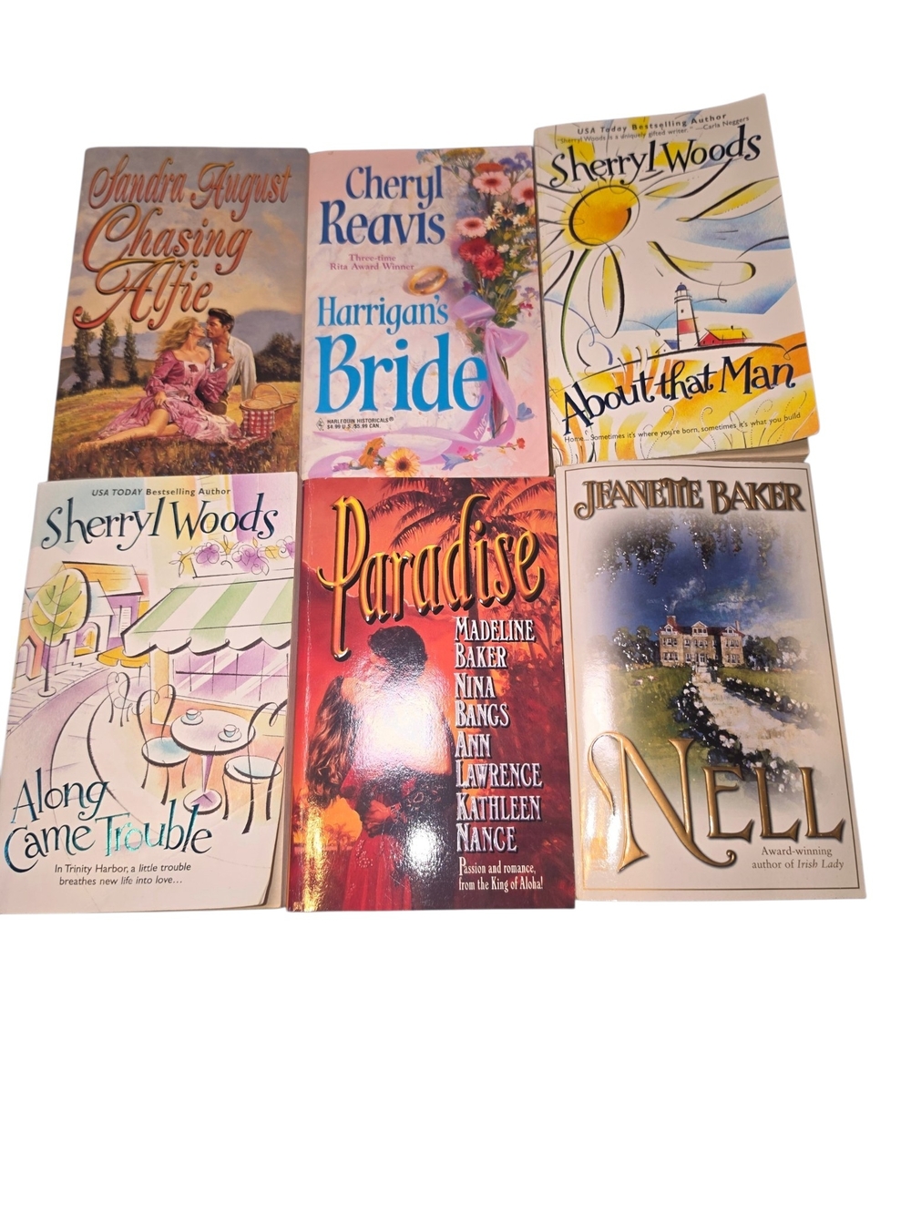 Vintage Romance Paperback Book Lot of 6 Sherryl Woods Sandra August Reavis